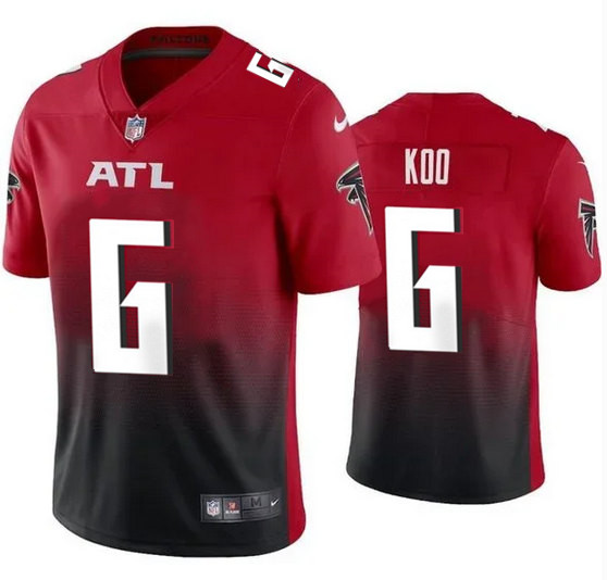 Men's Atlanta Falcons #6 Younghoe Koo New Black/Red Vapor Untouchable Limited Stitched Jersey